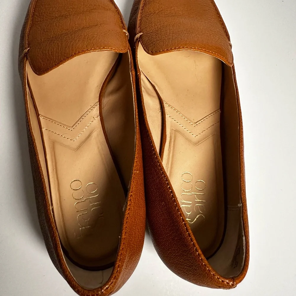Classic Franco Sarto Women’s Cognac Brown Leather Pointed Toe Loafers size 7.5 - Picture 4 of 7